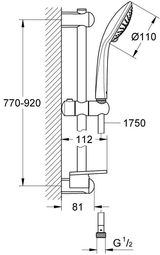Grohe Euphoria 110 Champagne Set dus cu bara 90 cm