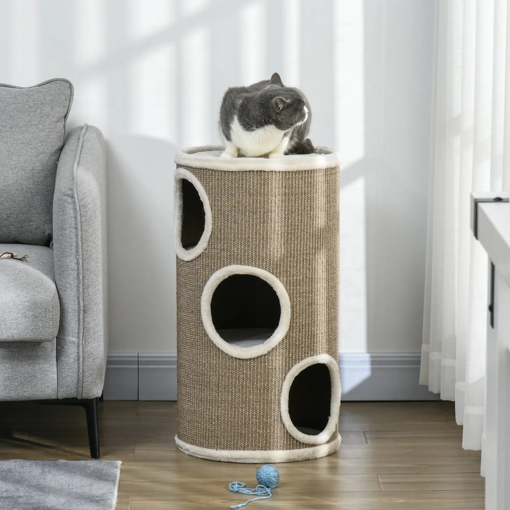 PawHut Ansamblu pentru pisici, Turn din Sisal pentru animale de companie cu planforme cu invelis moale | Aosom Romania