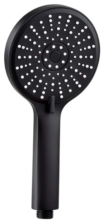 Duș de mână Lili cu 5 funcții și suport pentru furtun negru