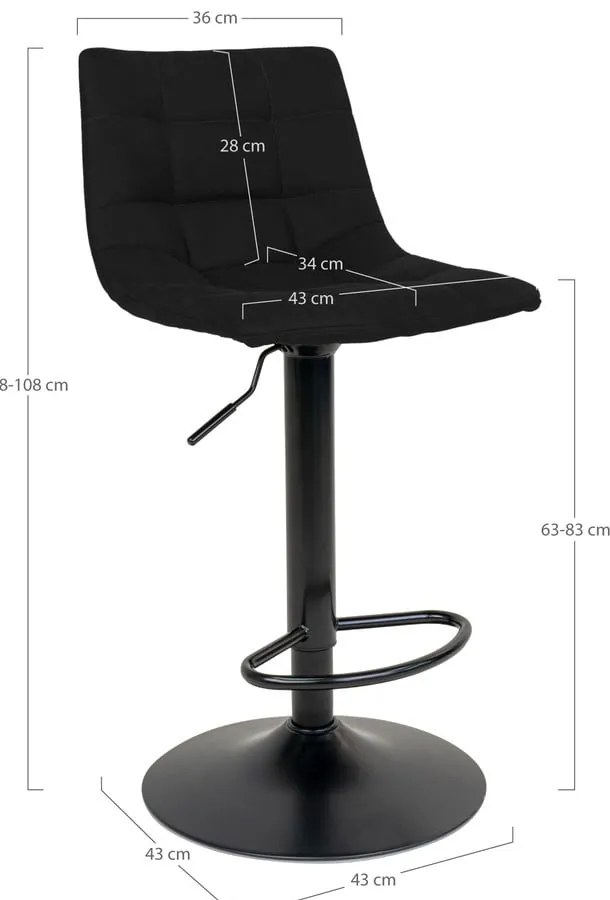 Scaune de bar negre 2 buc. 88 cm Middelfart – House Nordic