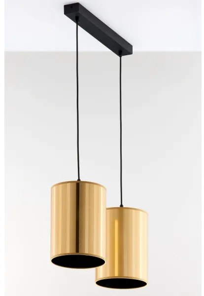Jupiter 2091 - Lustru suspendat pe cablu CORTINA 2xE27/15W/230V, auriu/negru