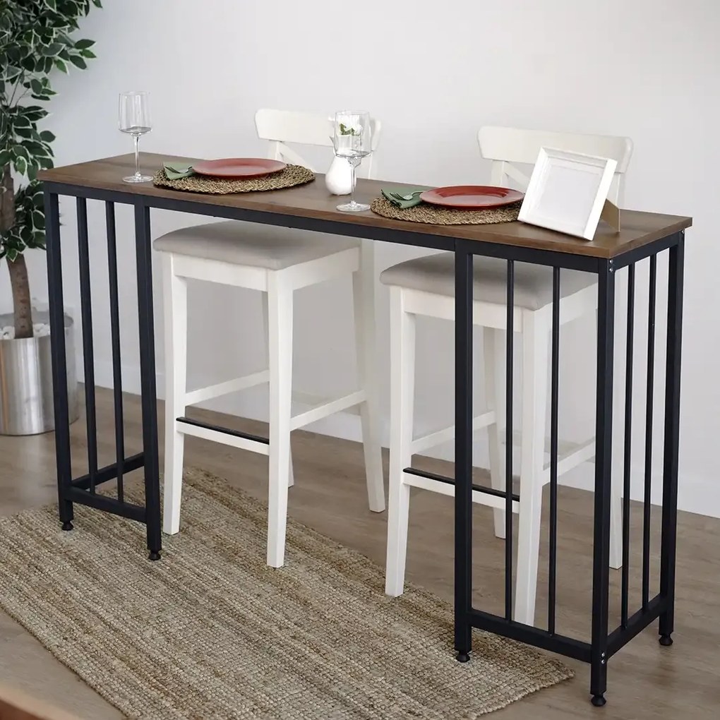 Masa bucatarie,tip bar.seria A-620,natur-negru,150x35x90 cm, 30152