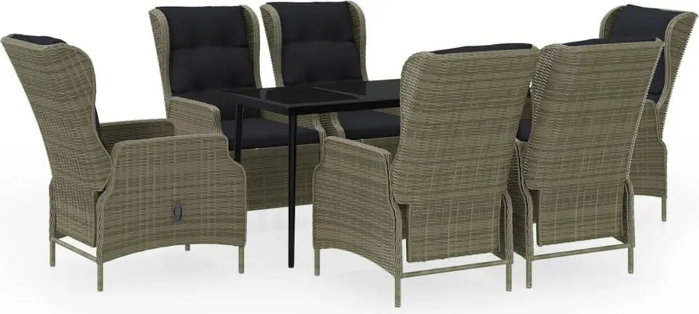 vidaXL Set de mobilier pentru grădină, 7 piese, maro