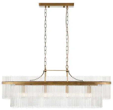 Lustră pe lanț Endon 112573 MARIETTA 4xE14/6W/230V alamă/transparent