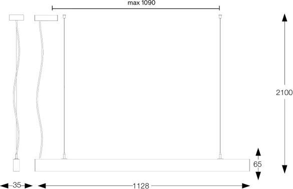 Ideal Lux - Pendul LED OFFICE, 30W, 230V, 3000K, CRI 90, alb