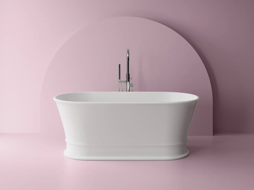 Cada baie freestanding ovala, compozit, 159 x 78 cm, Cast Marble Alcamo 159 x 78 cm