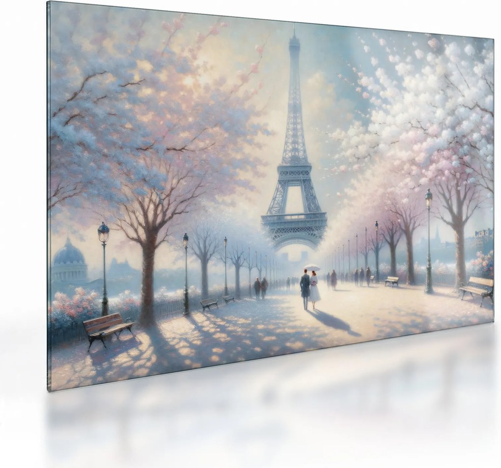 Tablou pe sticlă - Pictură din Paris (70x50 cm)