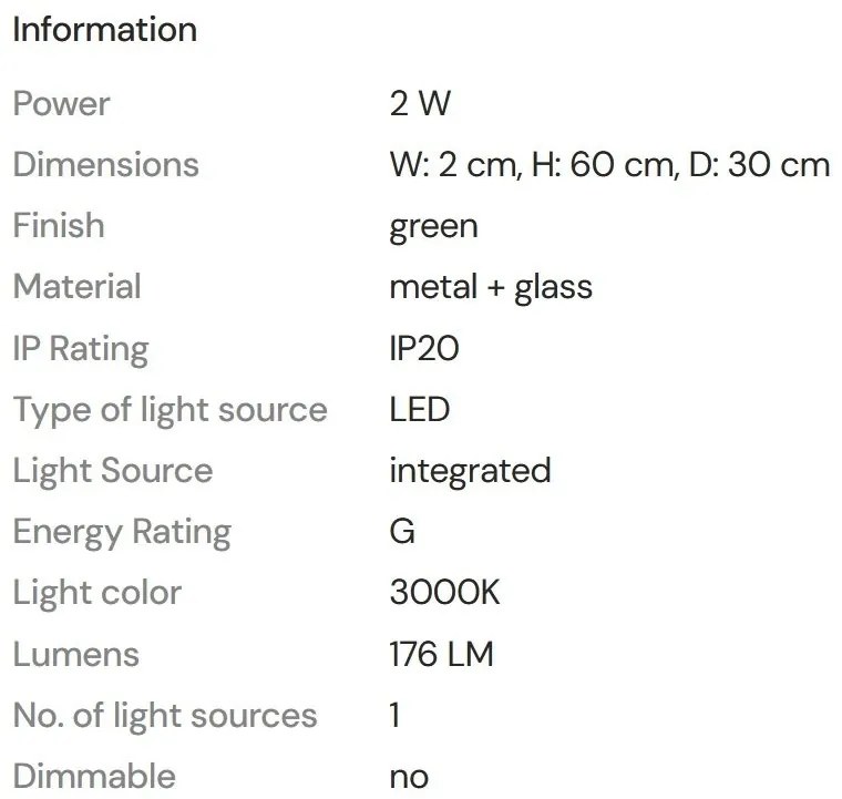 Aplica de perete LED design decorativ Enigma verde