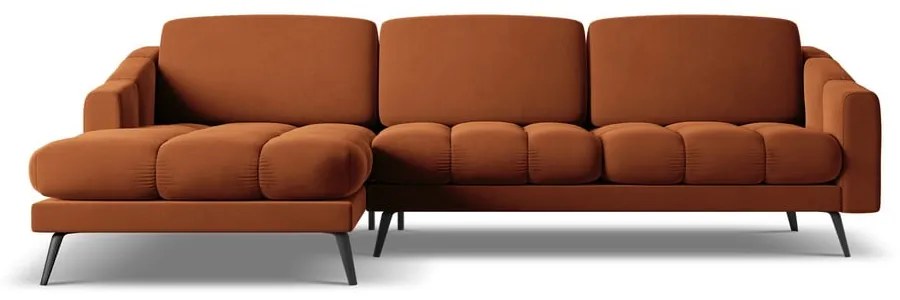 Colțar portocaliu cu tapițerie din catifea (cu colț pe partea stângă) Nalu – Makamii