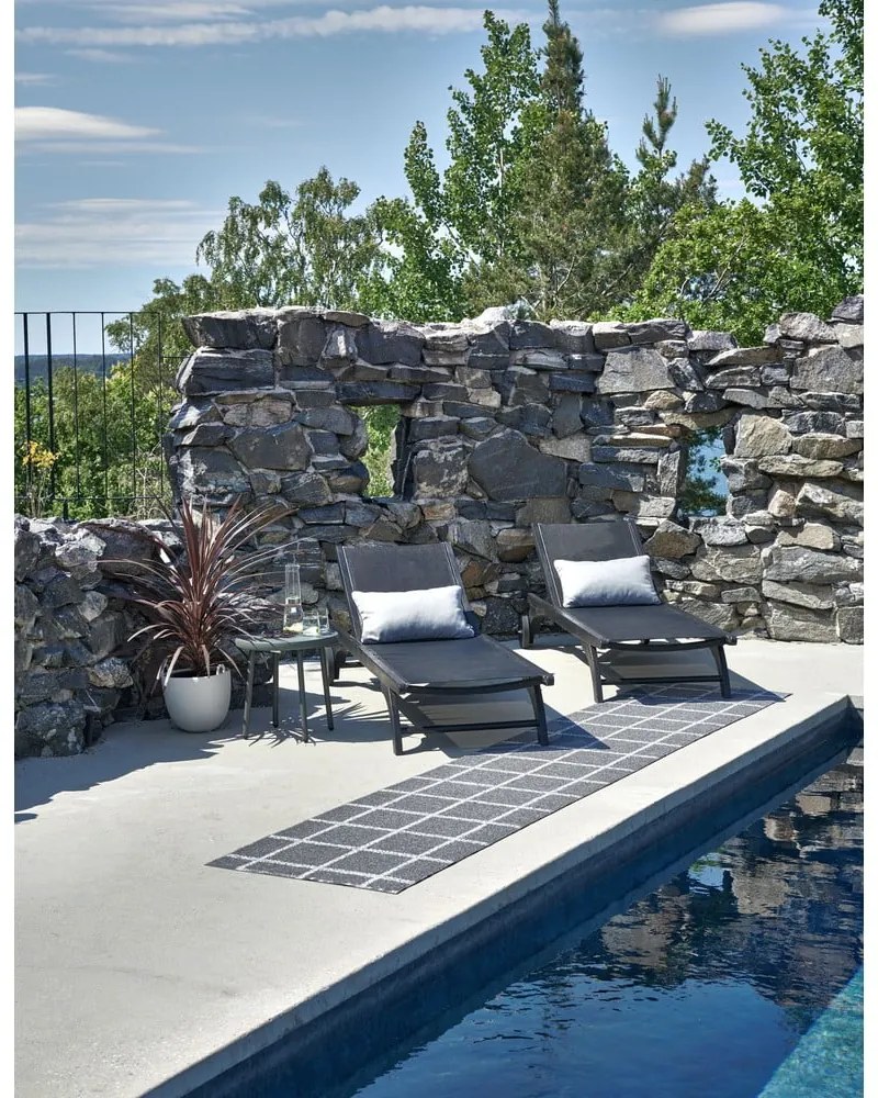 Covor tip traversă pentru interior și exterior gri antracit 70x150 cm Ada Granit – Pappelina