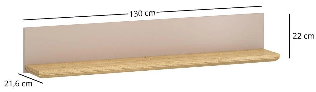 Raft de perete Indices 1 (taupe + stejar pietros). 1116866