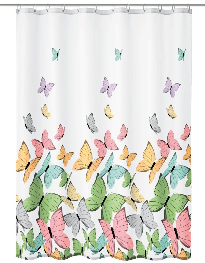 Kleine Wolke Butterflies perdea de duș 200x180 cm alb-multicolor 5282148305