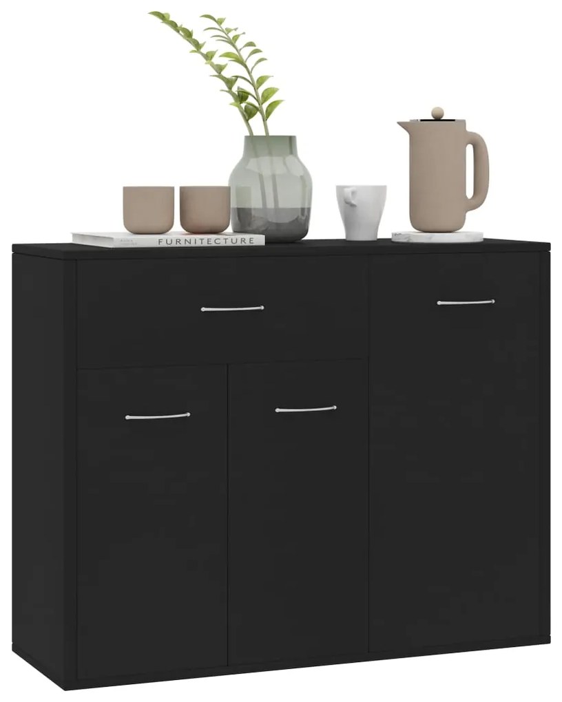 Servanta, negru, 88 x 30 x 70 cm, PAL