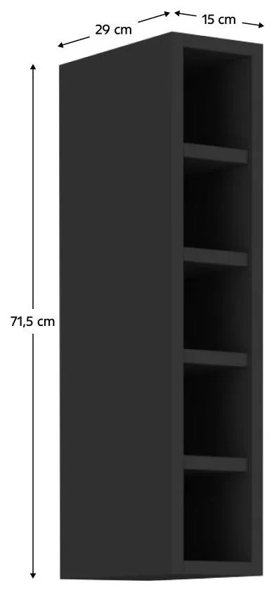 Raft de bucătărie superioară Arikona Monzesa Sober 15 G 72 OTW (negru). 1097081