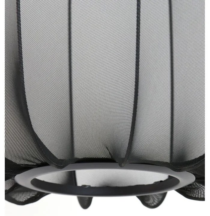 Lustră neagră cu abajur textil ø 40 cm Plumeria – Light &amp; Living