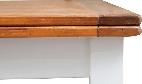 Masa pliabila, L90(180) 90 H80 cm, culoare nuc alb antic, Lemn masiv