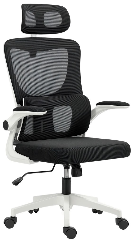 Vinsetto Scaun de Birou Ergonomic cu Tetieră Detașabilă Negru | Aosom Romania