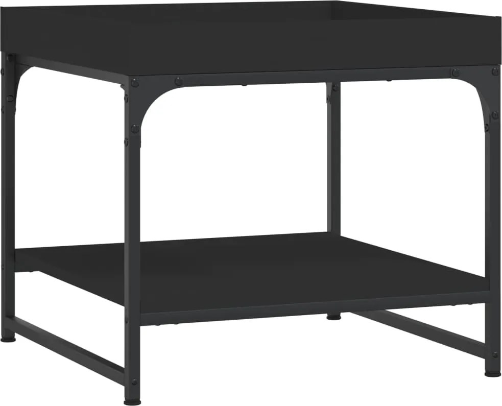 vidaXL Măsuță de cafea, negru, 49,5x49,5x45 cm, lemn prelucrat