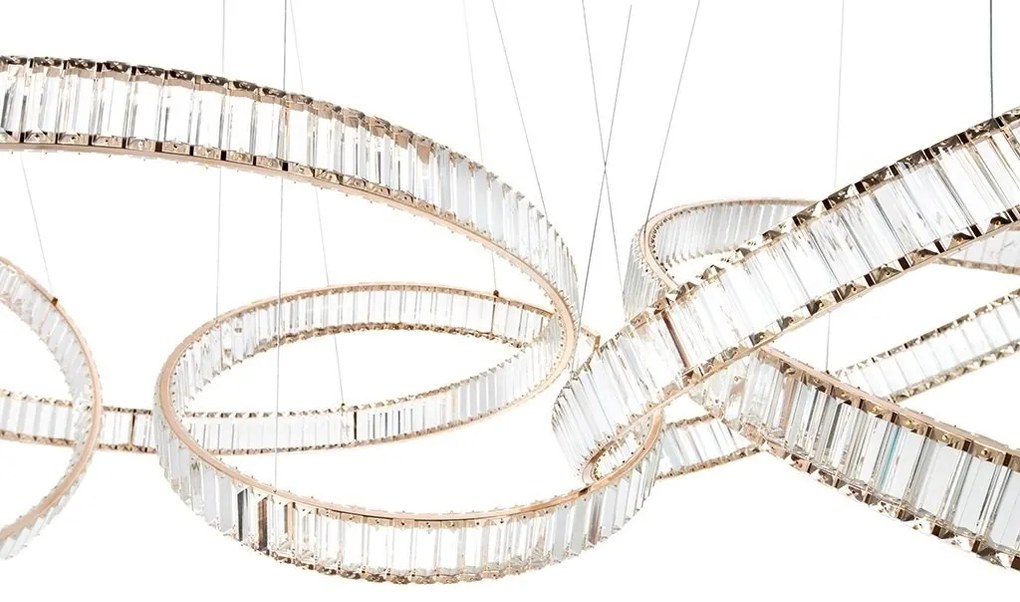 Lustra XXL suspendata LED design ambiental Ring LINE 8 auriu