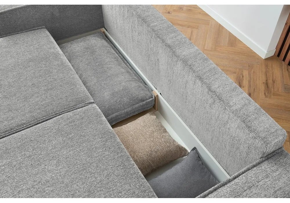 Canapea extensibilă gri deschis Emile - Bobochic Paris