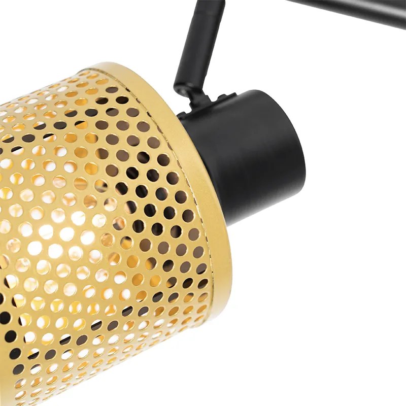 Spotlight industrial negru cu auriu cu 2 lumini - Kayden