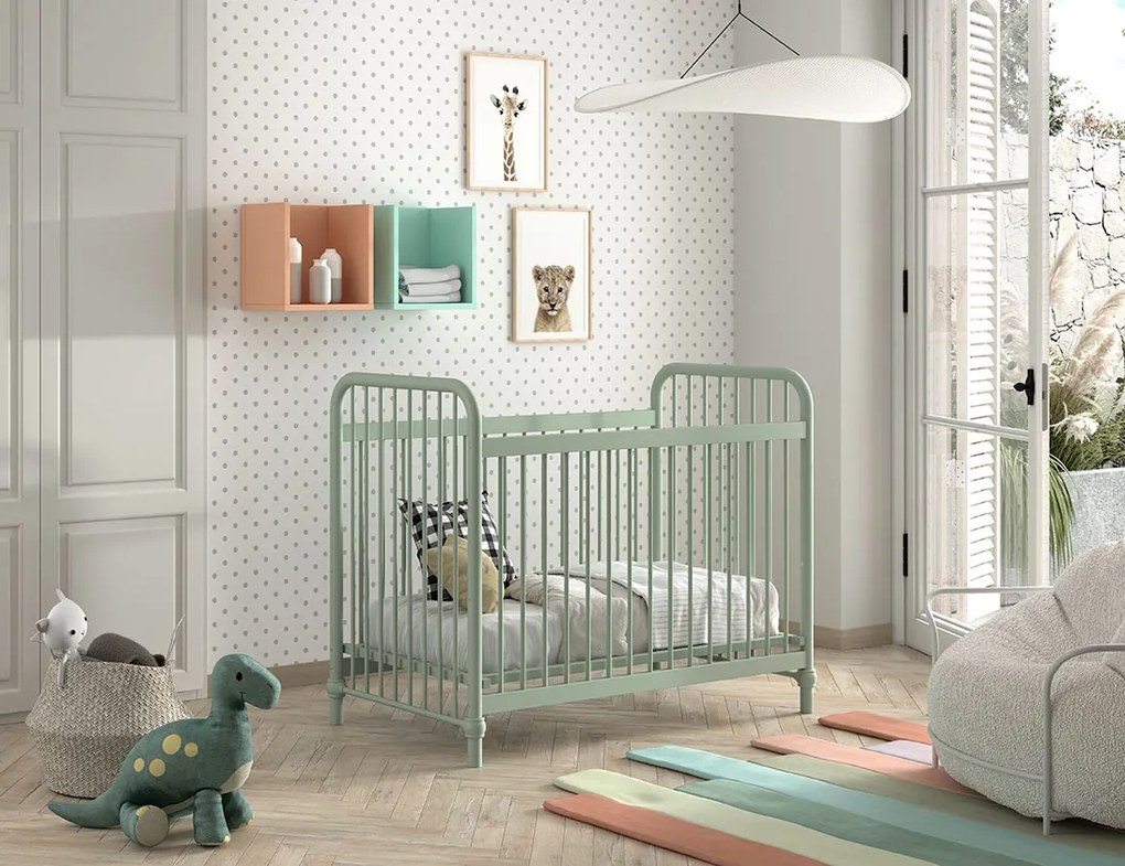 Pătuț Bebeluși BRONXX, Verde Olive, 60 x 120 cm (Metal) – BRONXX – Vipack