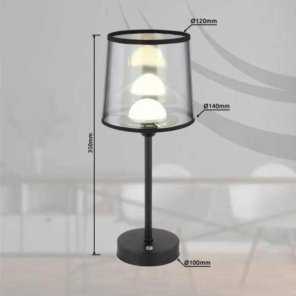 Lampă LED dimabilă de masă Globo 21008S LUNKI LED/2,5W/3,7V 2700/4000/6500K negru