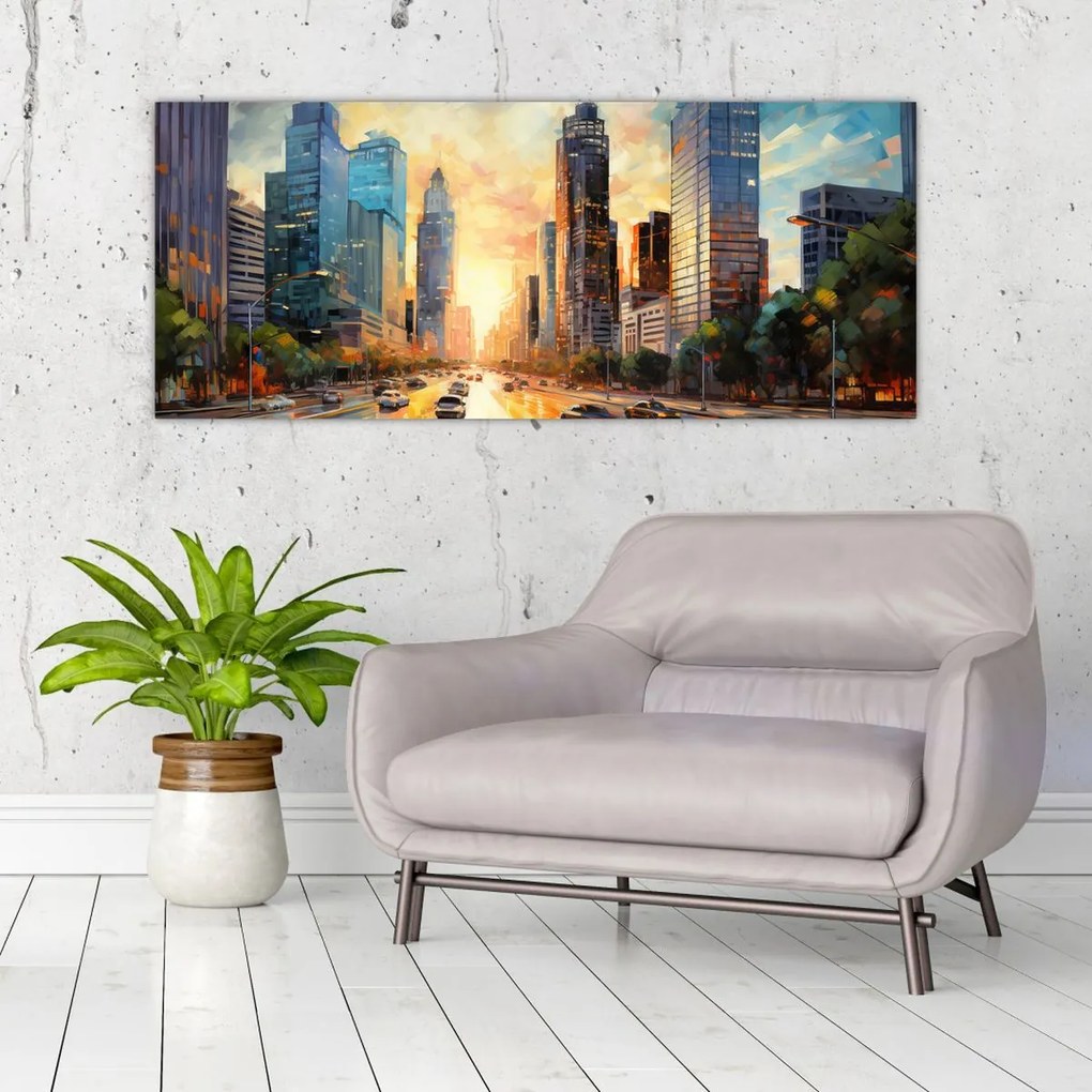 Tablou - Pictura orașului (120x50 cm)