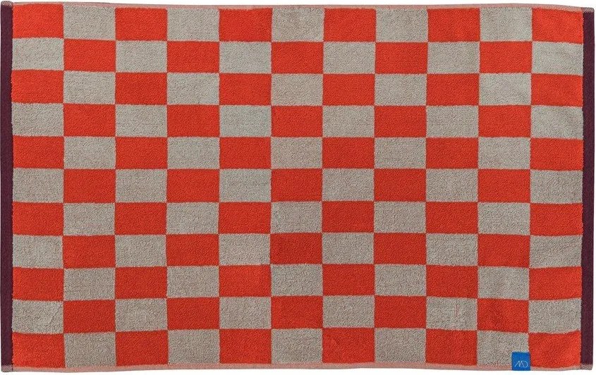 Covoraș de baie portocaliu/bej pentru duș din bumbac organic 50x80 cm Retro – Mette Ditmer Denmark