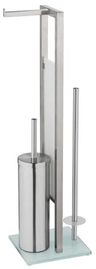 WENKO 25399100 - Perie WC RIVALTA, 18x70 cm, argintiu/alb/negru