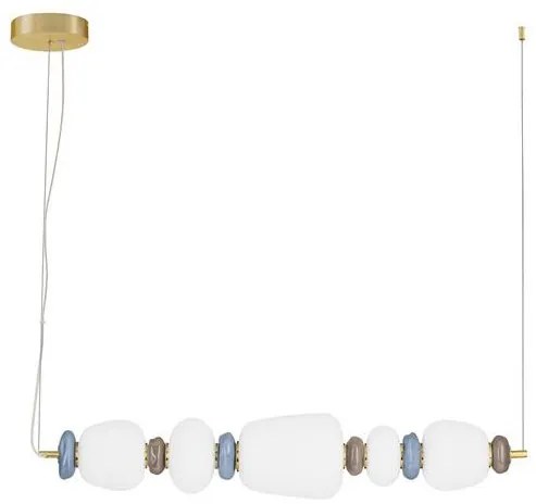 Lustra LED decorativa ceramic maro, albastru, alb, PALO