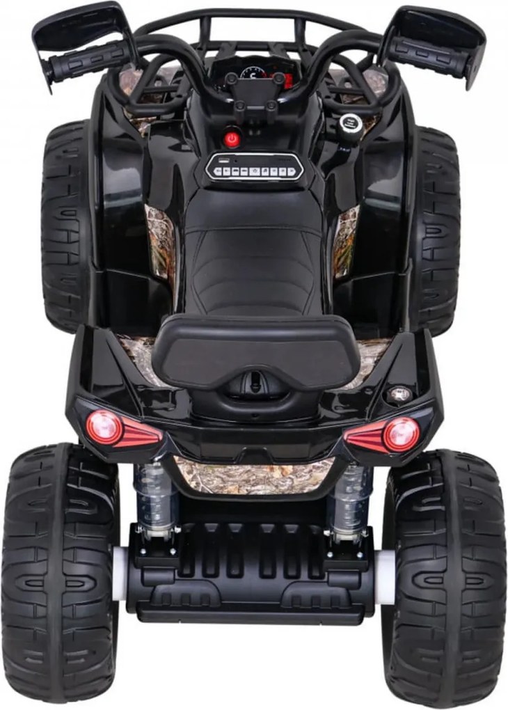 ATV Electric cu acumulator pentru copii NOVOKIDS™ Madness Quad PRO , Cu melodii si lumini, Lungime 100 cm, 3-8 ani , Max 30 kg , Roti EVA, 12V, Negru