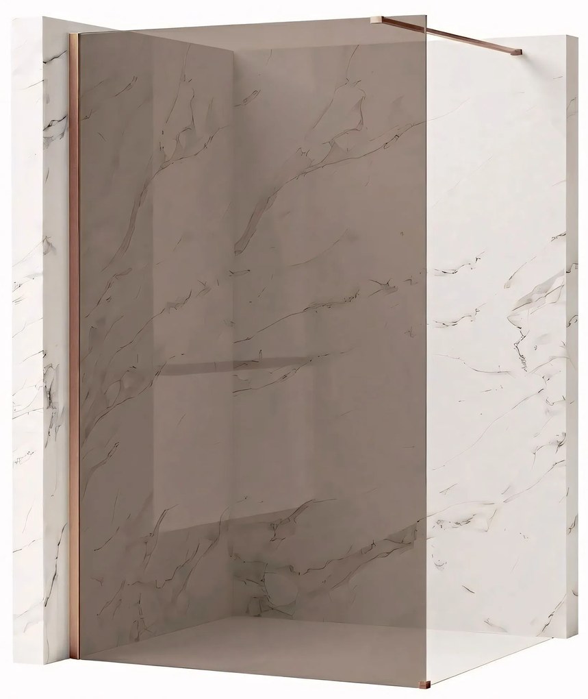 Paravan de dus Rea Flexi Brown / Brush Copper 140