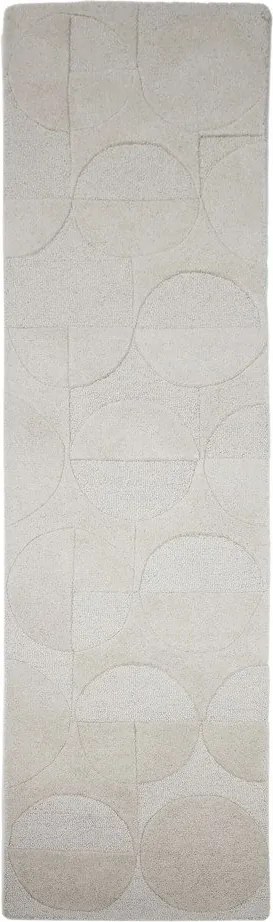 Covor tip traversă fildeș țesut manual din lână 60x230 cm Gigi – Flair Rugs