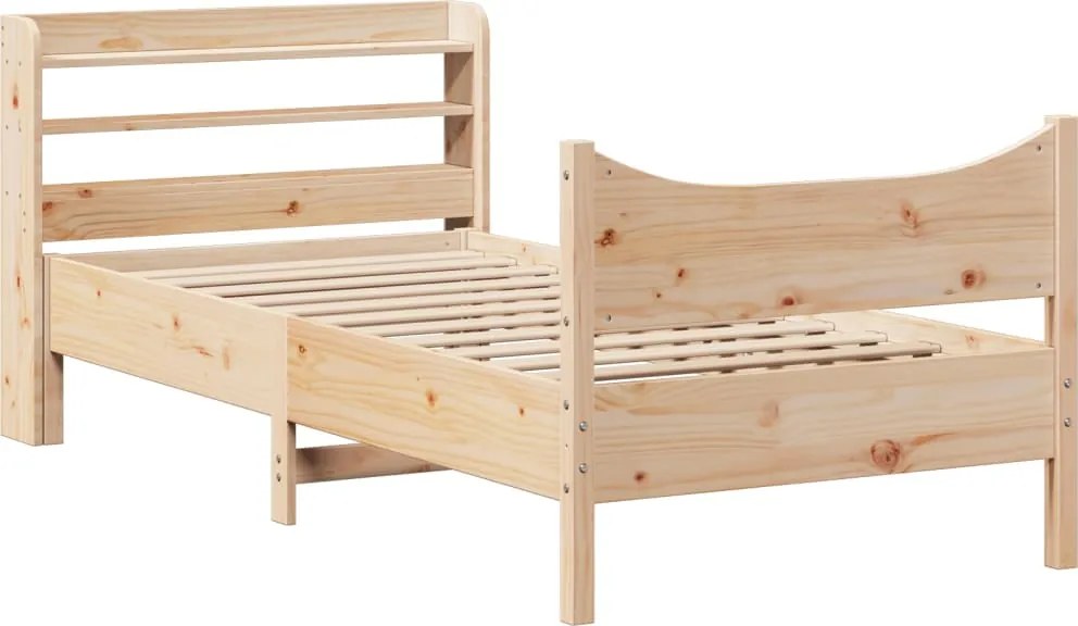 vidaXL Cadru de pat cu tăblie, 90x200 cm, lemn masiv de pin