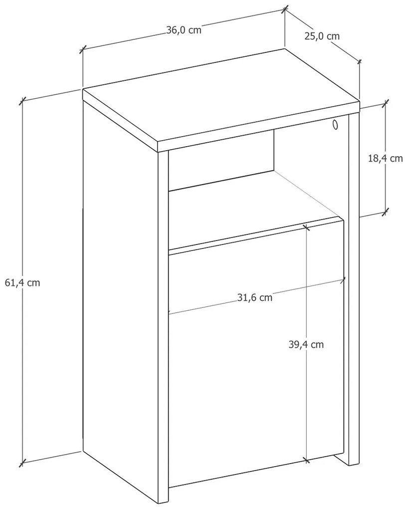 Măsuță de pat Fungo Walnut