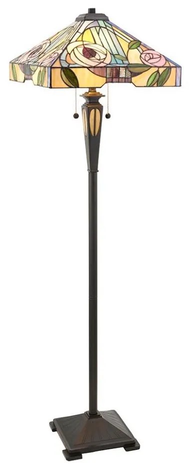 Endon 64383 - Lampă de podea Tiffany WILLIOW 2x E27/60W/230V, Ø 42,5 cm