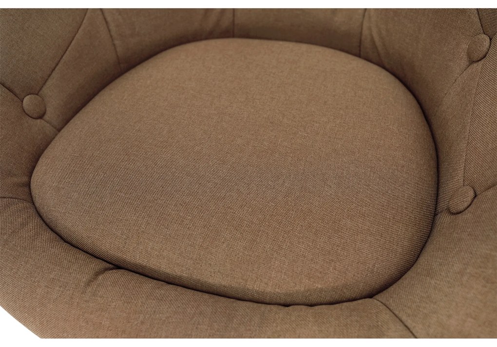 Fotoliu rotativ, material textil maro deschis, KONOR