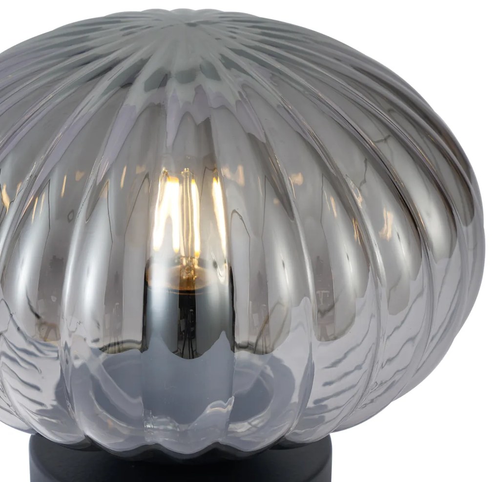 Lampă de masă de design neagră cu sticlă fumurie - Mochi