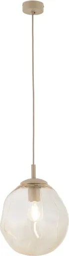 Brilagi - Lustră suspendată pe cablu VULCANO 1xE27/15W/230V, diam. 25 cm, bej/bej fumuriu