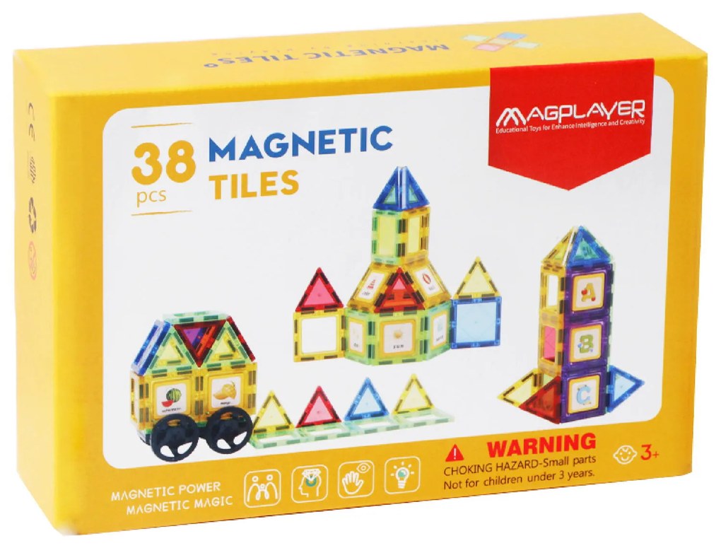 SET DE CONSTRUCTIE MAGNETIC 3D - 38 PIESE - MAGPLAYER (MPL2-38)