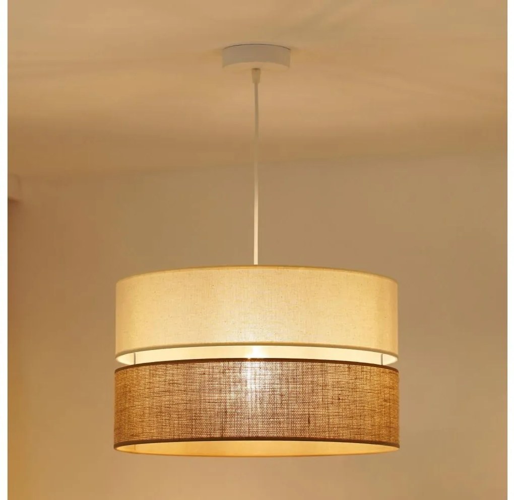 Brilagi - Candelabru pe cablu ROYAL YUTE 1xE27/15W/230V pr. 40 cm bej/crem