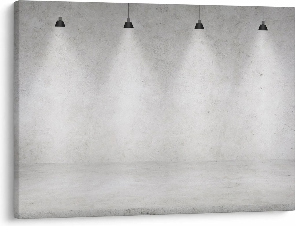 Tablou - Perete de beton cu lumini (70x50 cm)
