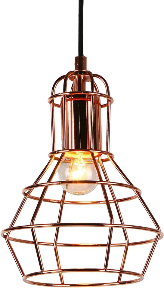 Lampa suspendata design decorativ – lampa plafon - 1 x E27, 60W, 23 x 17 cm, aramiu