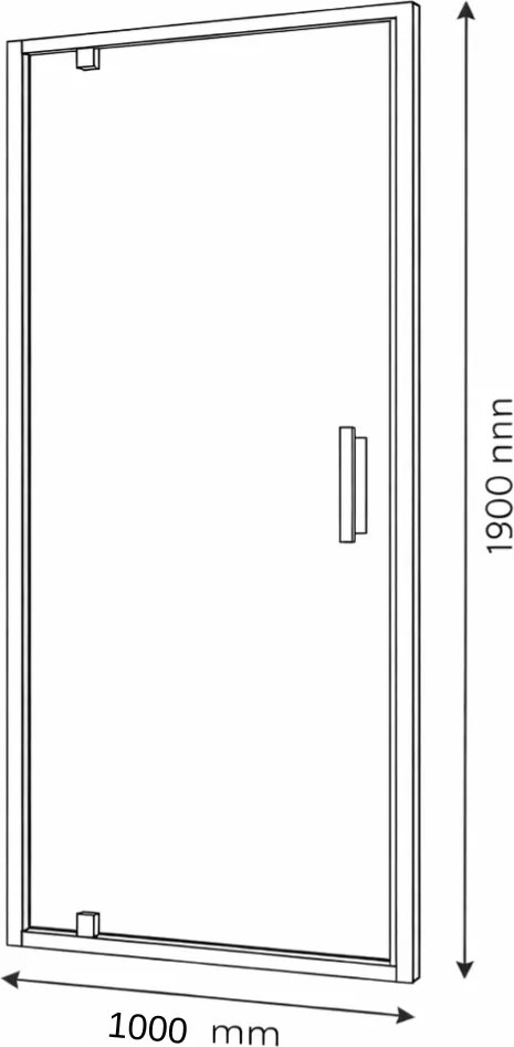 Usa dus batanta sticla 100x190 cm cu cadru metalic Sanswiss, Ocelia 1000x1900 mm