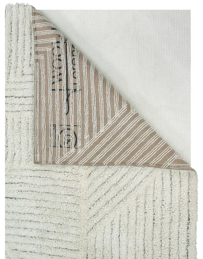 Covor crem lavabil/țesut manual din lână 170x240 cm Almond Valley – Lorena Canals