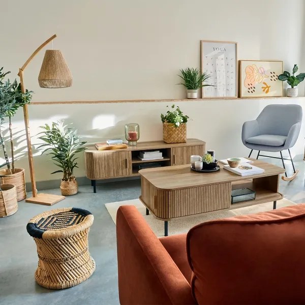 Lampadar Atmosphera PALM 1xE27/60W/230V bambus/cânepă