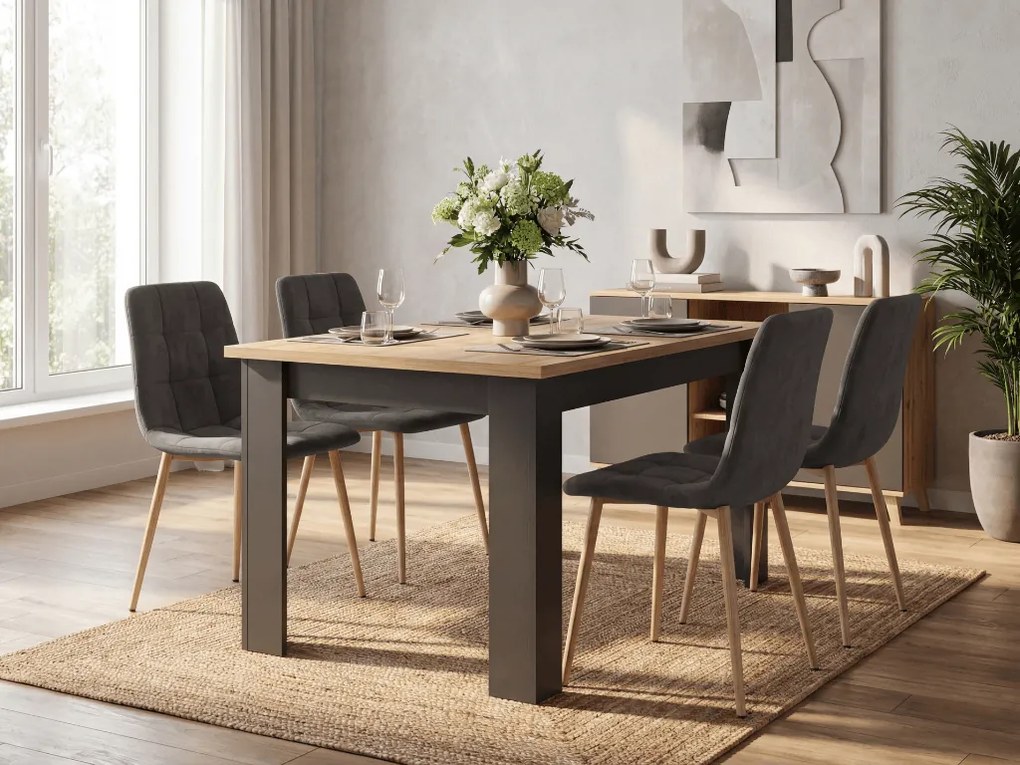 Scaun catifea gri inchis KARA