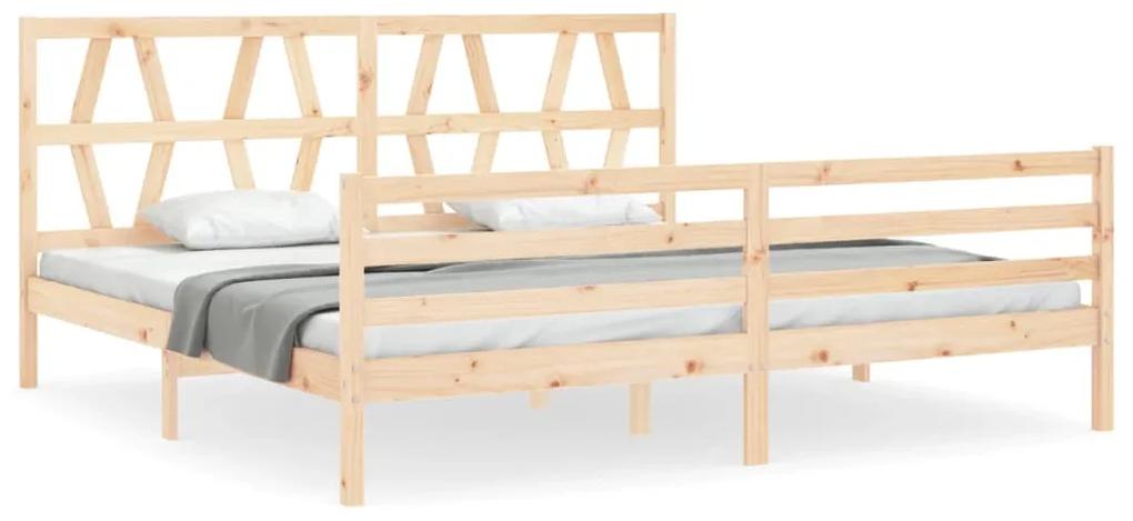 3194396 vidaXL Cadru pat cu tăblie 200x200 cm, lemn masiv de pin