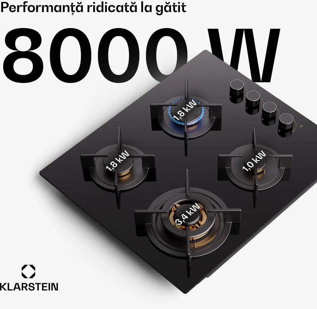 Klarstein Firetale, plită cu gaz, 4 arzătoare